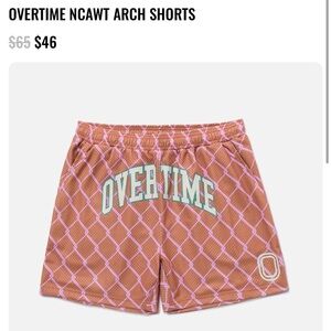 Overtime Mesh Beige and Pink Shorts Youth Size M